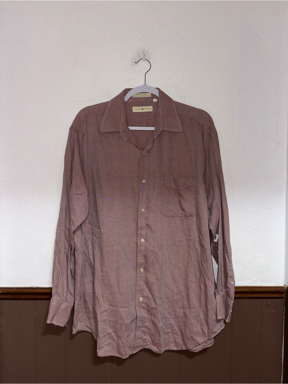 Joseph Abboud | Men’s Burgundy Printed Button Down Longsleeve | Size Large